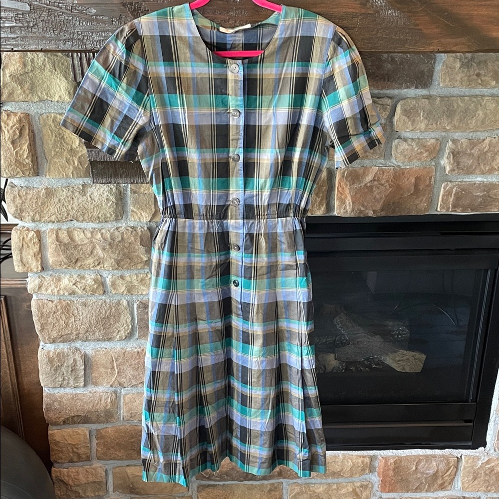 Burberrys Vintage Plaid Shirt Dress